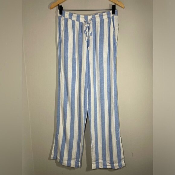 Bella Dahl Side Slit Wide Leg Pant Sky Blue Stripe size XS - Picture 5 of 9